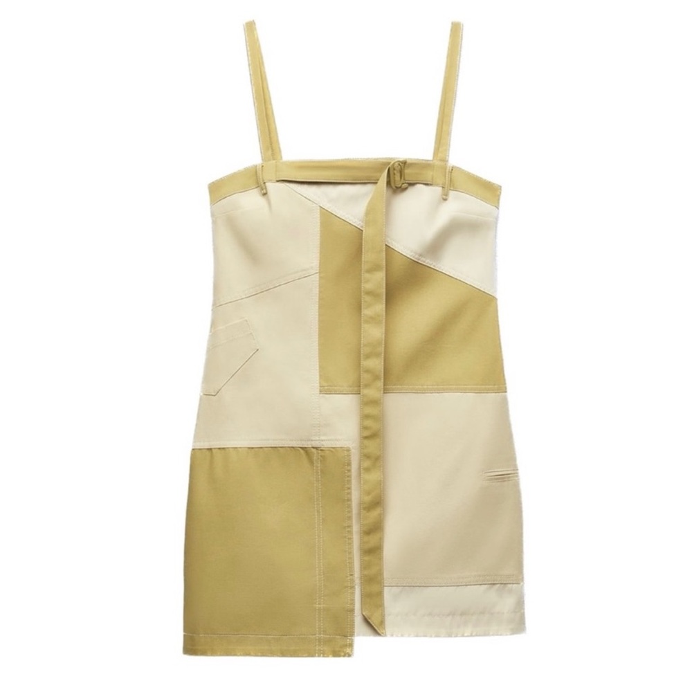 Patchwork Gabardine Dress, NWT